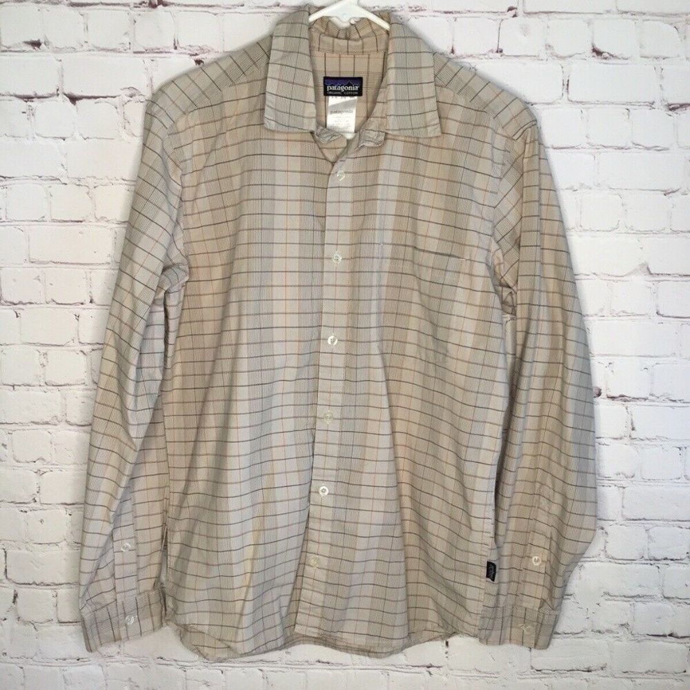 Patagonia Men’s Plaid Organic Cotton Long Sleeve Button Up Shirt Size S